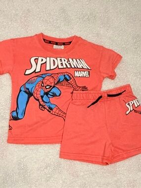 Marvel Spider-Man Red and Blue Kids Tee & Shorts Set (12 Months)
